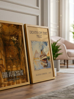 The Autumn of the Patriarch watercolour print framed by window – literary home decor