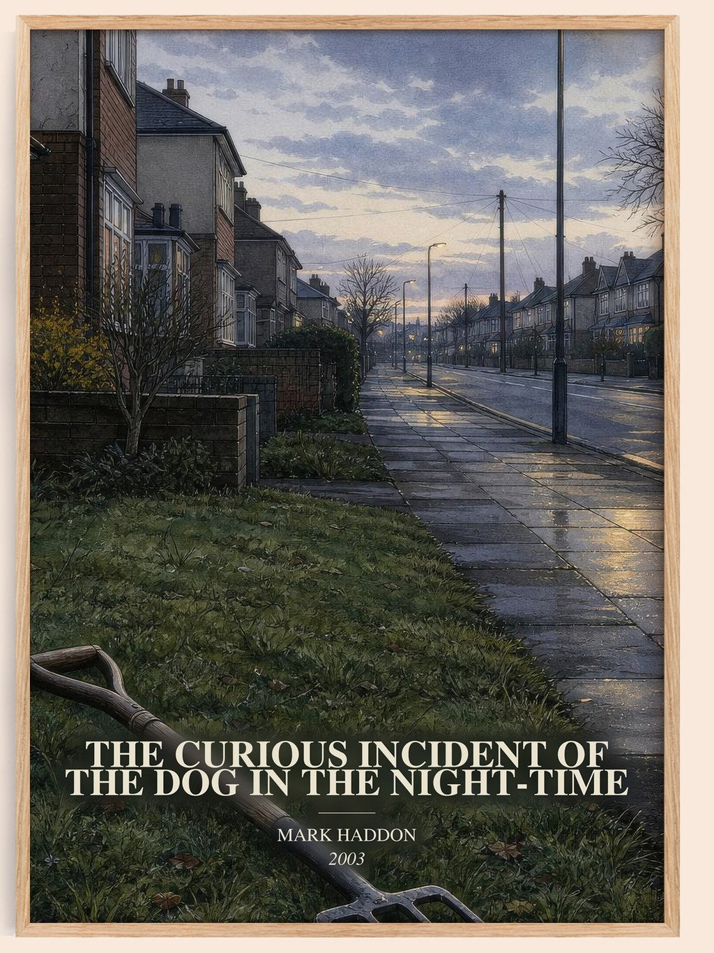 The Curious Incident of the Dog in the Night-time watercolour book poster by Mark Haddon – framed literary art print