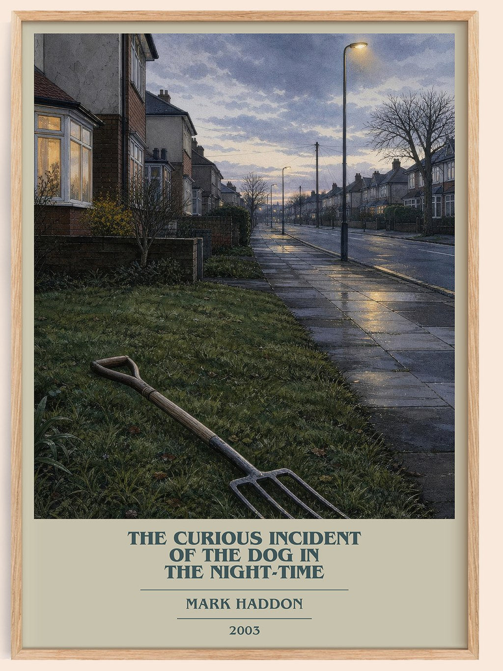 The Curious Incident of the Dog in the Night-time book cover book poster by Mark Haddon – framed literary art print