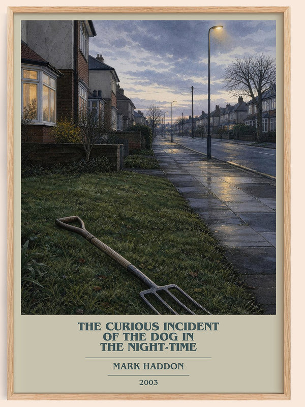 The Curious Incident of the Dog in the Night-time book cover book poster by Mark Haddon – framed literary art print