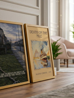 The Curious Incident of the Dog in the Night-time watercolour print framed by window – literary home decor
