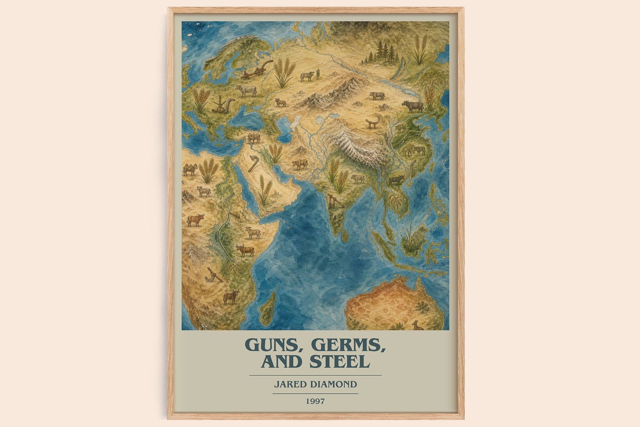 Guns, Germs, and Steel Book Cover Poster by Jared Diamond