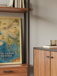 Guns, Germs, and Steel book watercolour illustration paper finish options – matte satin gloss