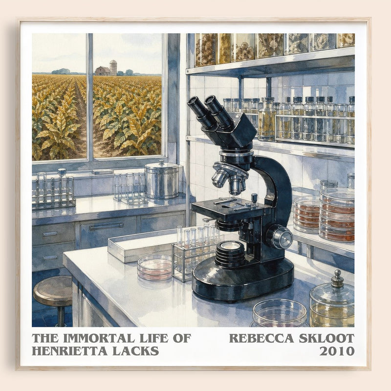The Immortal Life of Henrietta Lacks literary book poster by Rebecca Skloot – framed literary art print