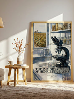 The Immortal Life of Henrietta Lacks watercolour print in frame leaning in hallway – non fiction wall art