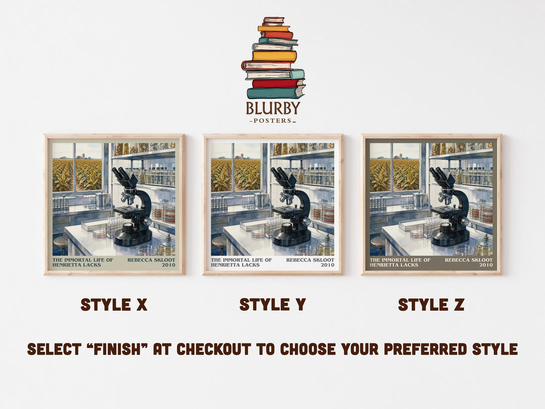 The Immortal Life of Henrietta Lacks literary print in frame leaning in hallway – non fiction wall art (mockup)
