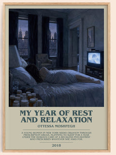 My Year of Rest and Relaxation Bookish Wall Art by Ottessa Moshfegh – framed poster