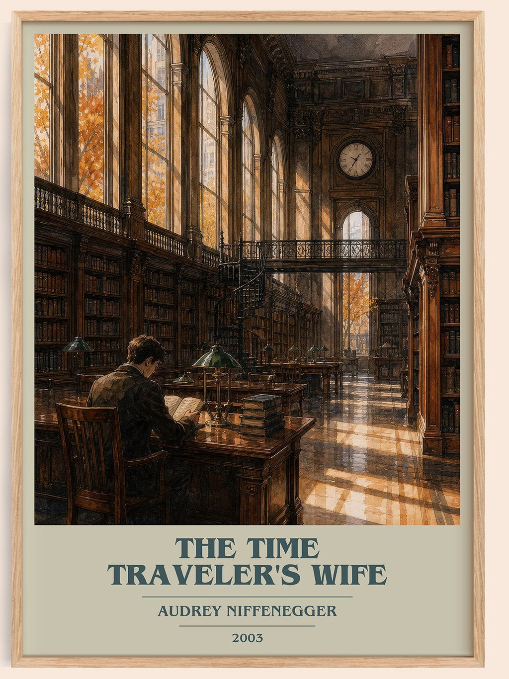 The Time Traveler's Wife book cover book poster by Audrey Niffenegger – framed literary art print