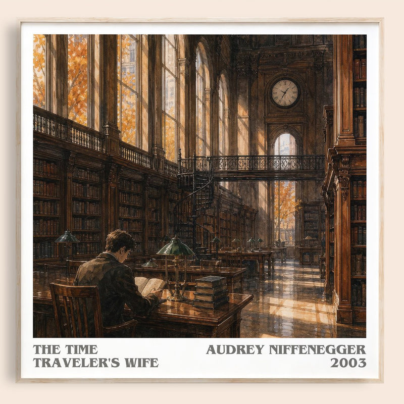 The Time Traveler's Wife literary book poster by Audrey Niffenegger – framed literary art print