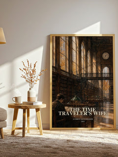 The Time Traveler's Wife watercolour print in frame leaning in hallway – contemporary fiction wall art
