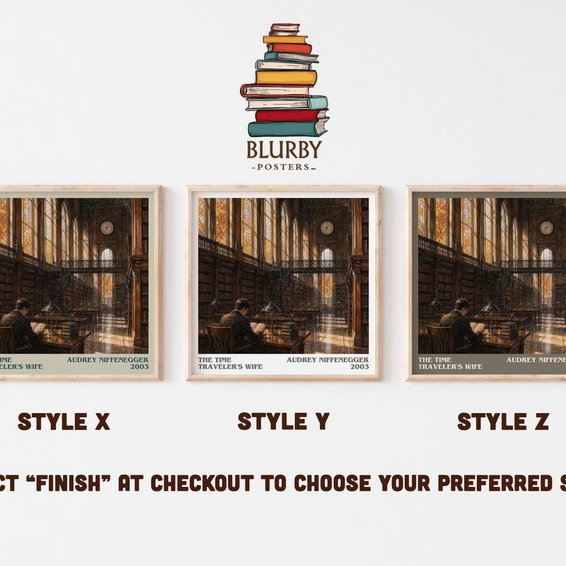 The Time Traveler's Wife literary print in frame leaning in hallway – contemporary fiction wall art