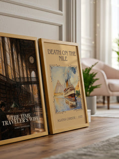 The Time Traveler's Wife watercolour print framed by window – literary home decor