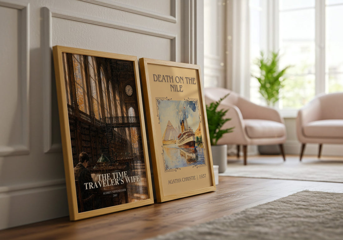 The Time Traveler's Wife watercolour print framed by window – literary home decor