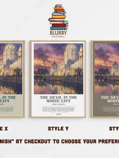 The Devil In The White City Bookish Wall Art by Erik Larson – Style X, Y and Z side by side – choose your finish