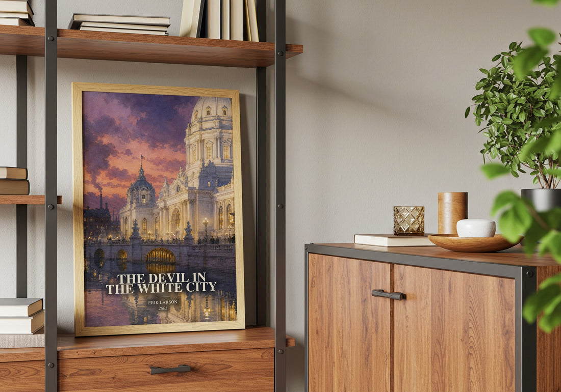 The Devil In The White City book watercolour illustration paper finish options – matte satin gloss