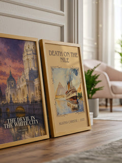 The Devil In The White City watercolour print framed by window – literary home decor