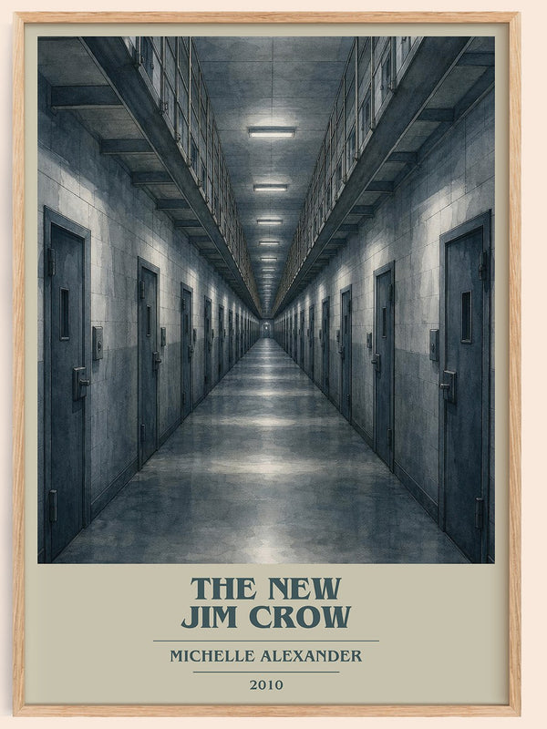 The New Jim Crow book cover book poster by Michelle Alexander – framed literary art print