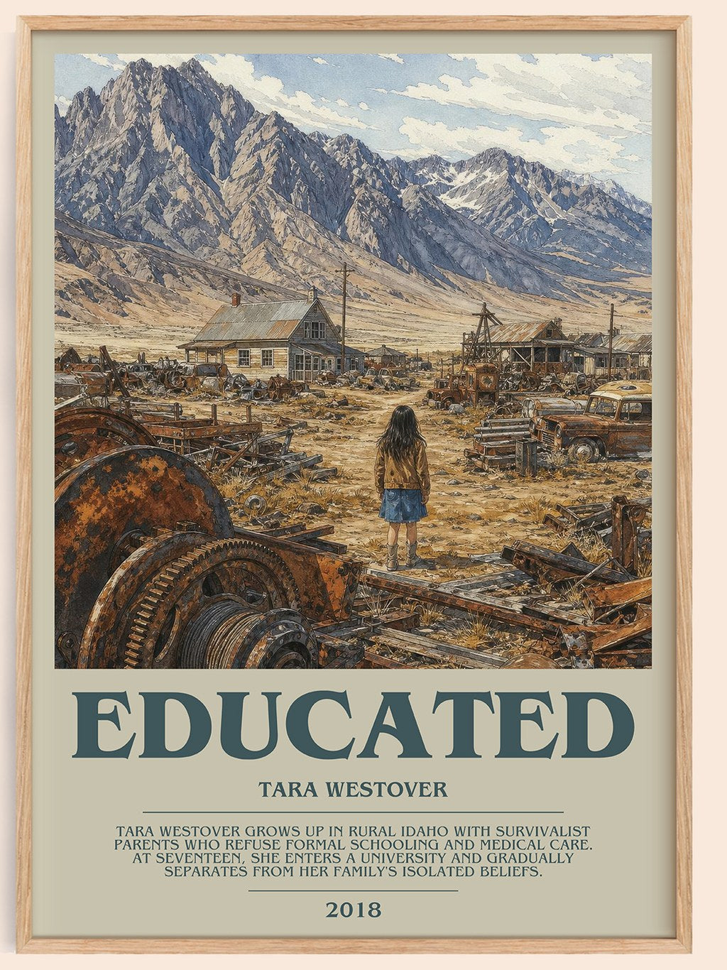 Educated Bookish Wall Art by Tara Westover – framed poster