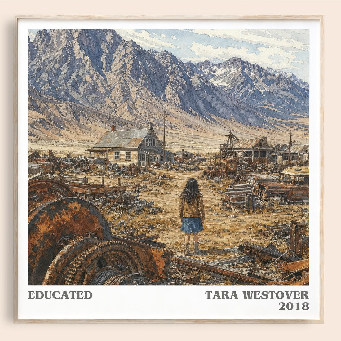 Educated literary book poster by Tara Westover – framed literary art print