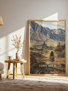 Educated watercolour print in frame leaning in hallway – memoir wall art