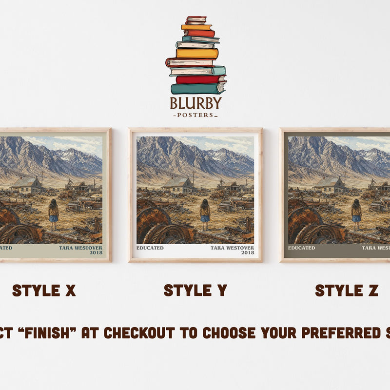 Educated literary print in frame leaning in hallway – memoir wall art
