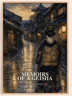 Memoirs of a Geisha watercolour book poster by Arthur Golden – framed literary art print