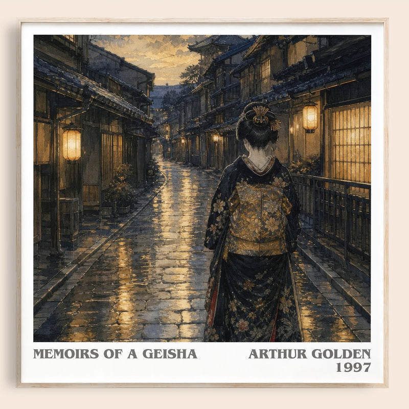 Memoirs of a Geisha literary book poster by Arthur Golden – framed literary art print