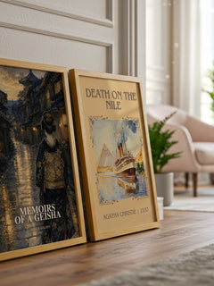 Memoirs of a Geisha watercolour print framed by window – literary home decor