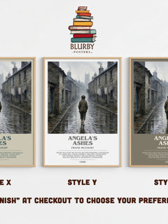 Angela's Ashes Bookish Wall Art by Frank McCourt – Style X, Y and Z side by side – choose your finish