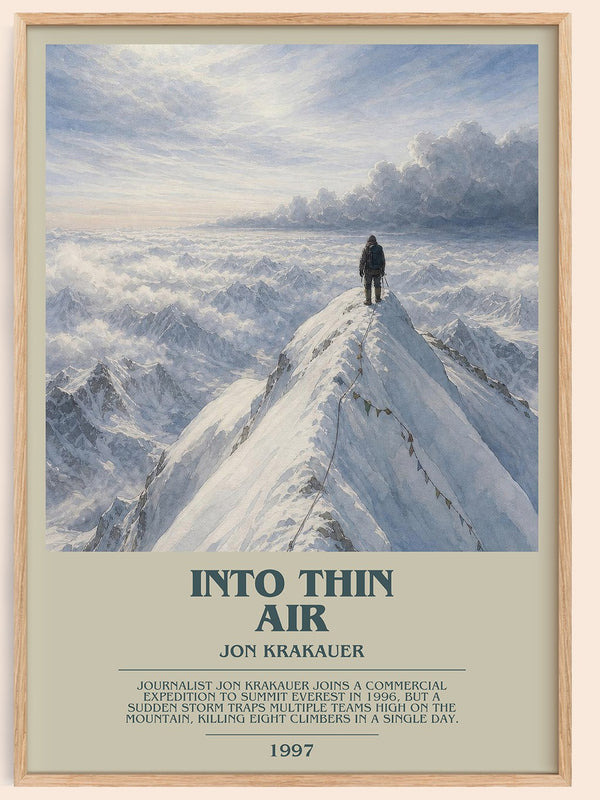 Into Thin Air Bookish Wall Art by Jon Krakauer – framed poster