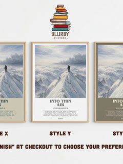 Into Thin Air Bookish Wall Art by Jon Krakauer – Style X, Y and Z side by side – choose your finish