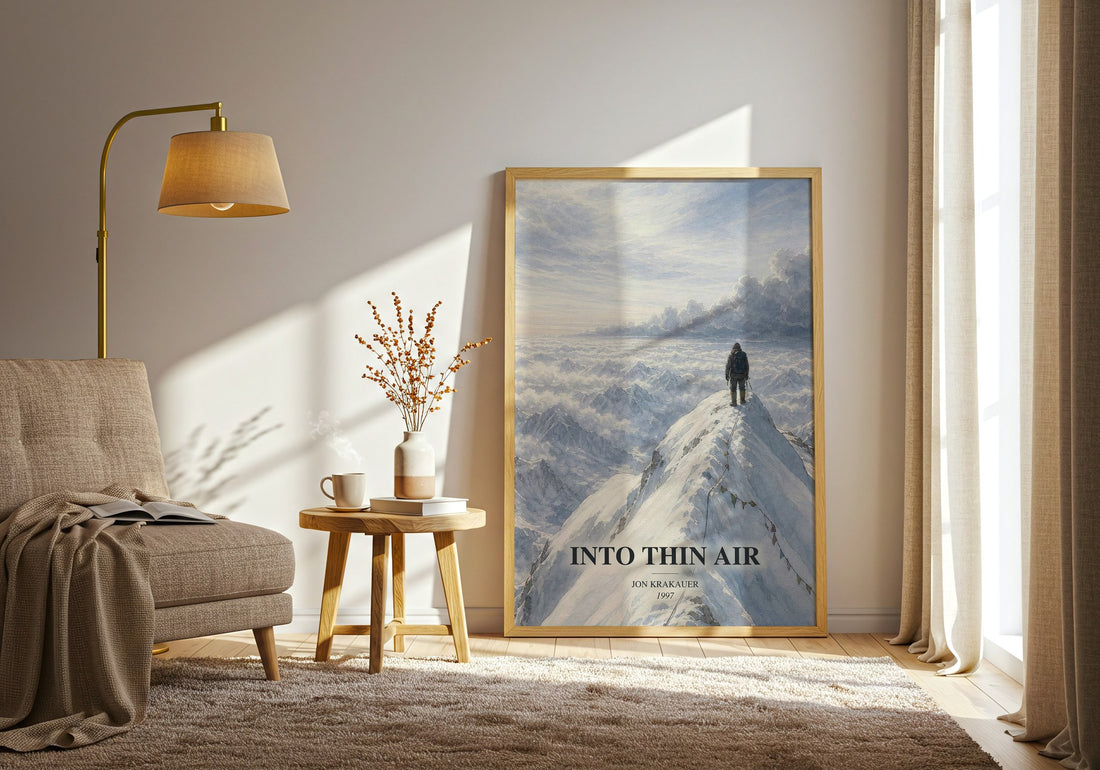 Into Thin Air watercolour print in frame leaning in hallway – memoir wall art