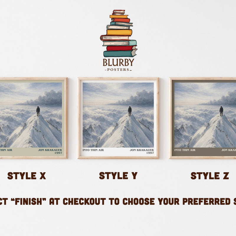 Into Thin Air literary print in frame leaning in hallway – memoir wall art