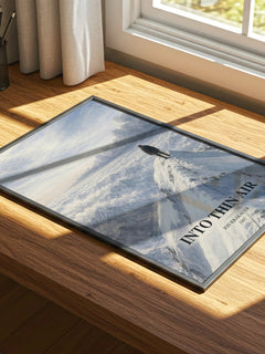 Into Thin Air watercolour book poster framed on wall – memoir wall art