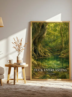 Tuck Everlasting watercolour print in frame leaning in hallway – childrens wall art