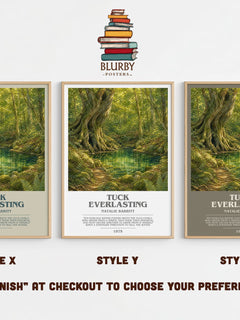 Tuck Everlasting Bookish Wall Art by Natalie Babbitt – Style X, Y and Z side by side – choose your finish