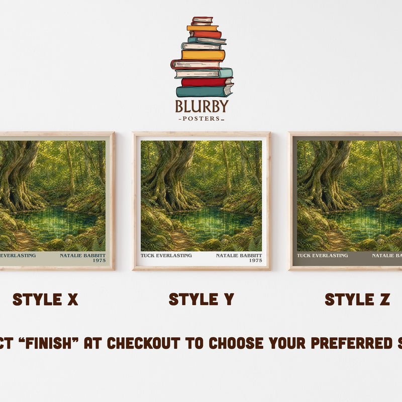 Tuck Everlasting literary print in frame leaning in hallway – childrens wall art