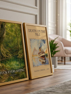 Tuck Everlasting watercolour print framed by window – literary home decor