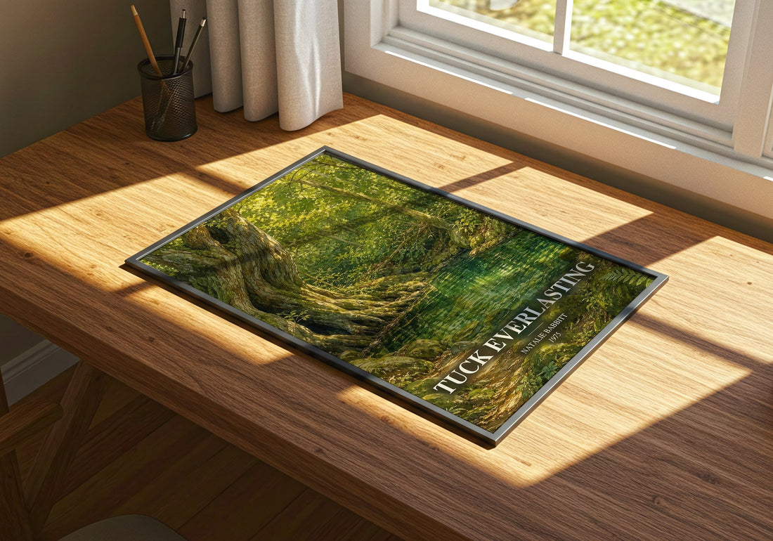 Tuck Everlasting watercolour book poster framed on wall – childrens wall art