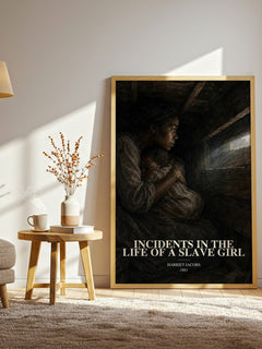 Incidents in the Life of a Slave Girl watercolour print in frame leaning in hallway – memoir wall art