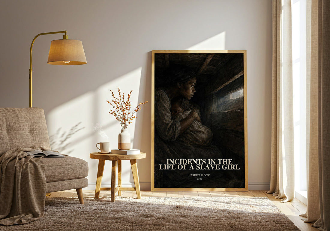 Incidents in the Life of a Slave Girl watercolour print in frame leaning in hallway – memoir wall art