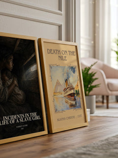 Incidents in the Life of a Slave Girl watercolour print framed by window – literary home decor