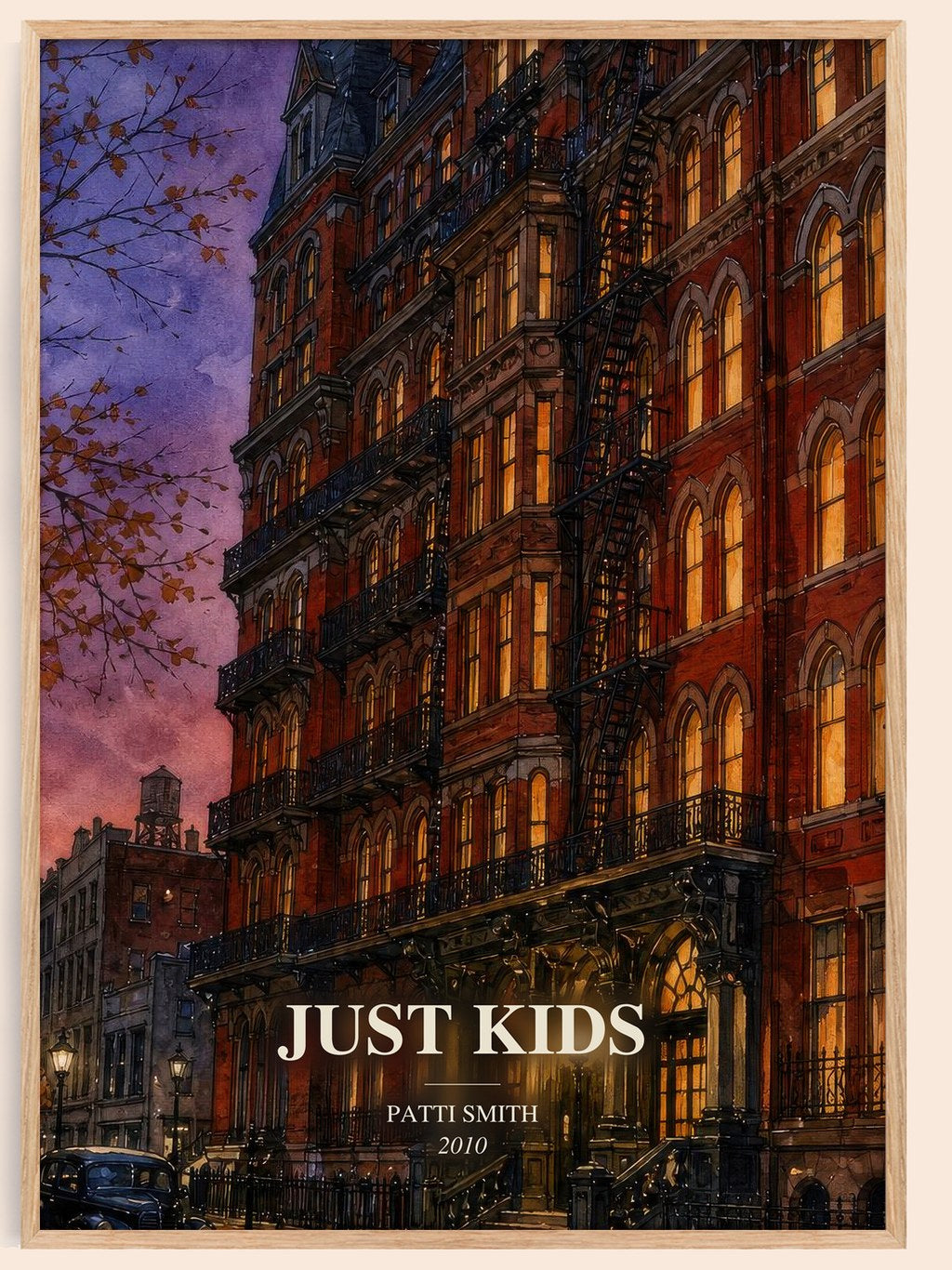 Just Kids watercolour book poster by Patti Smith – framed literary art print