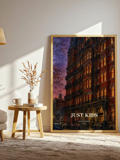 Just Kids watercolour print in frame leaning in hallway – memoir wall art