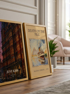 Just Kids watercolour print framed by window – literary home decor