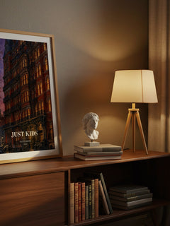 Just Kids watercolour print on bookshelf – Patti Smith fan gift