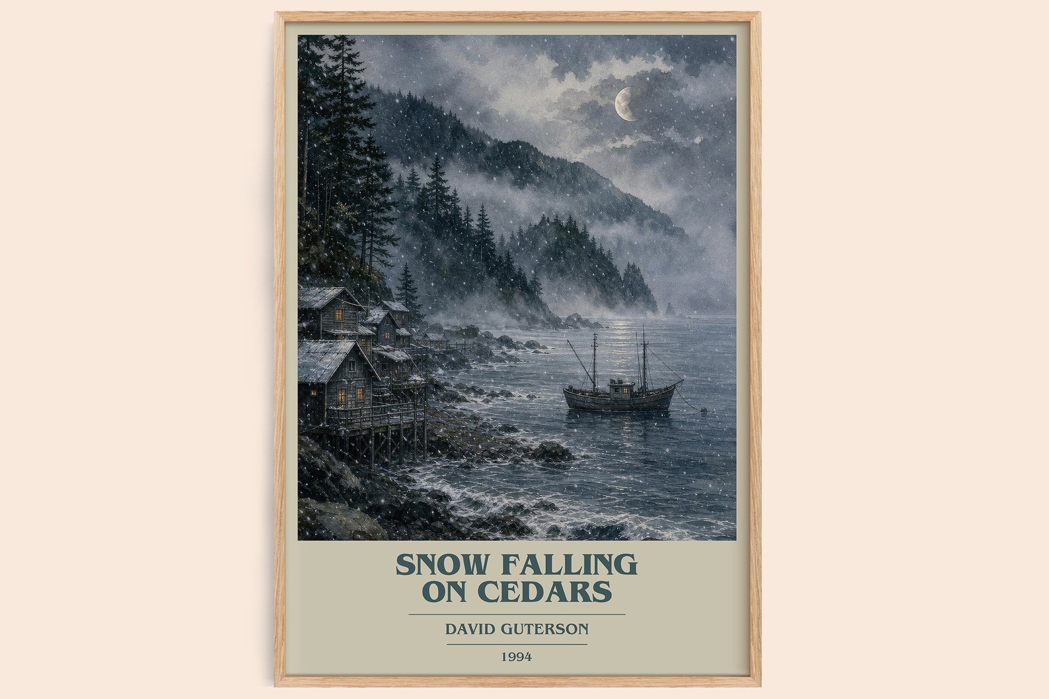 Snow Falling on Cedars Book Cover Poster by David Guterson
