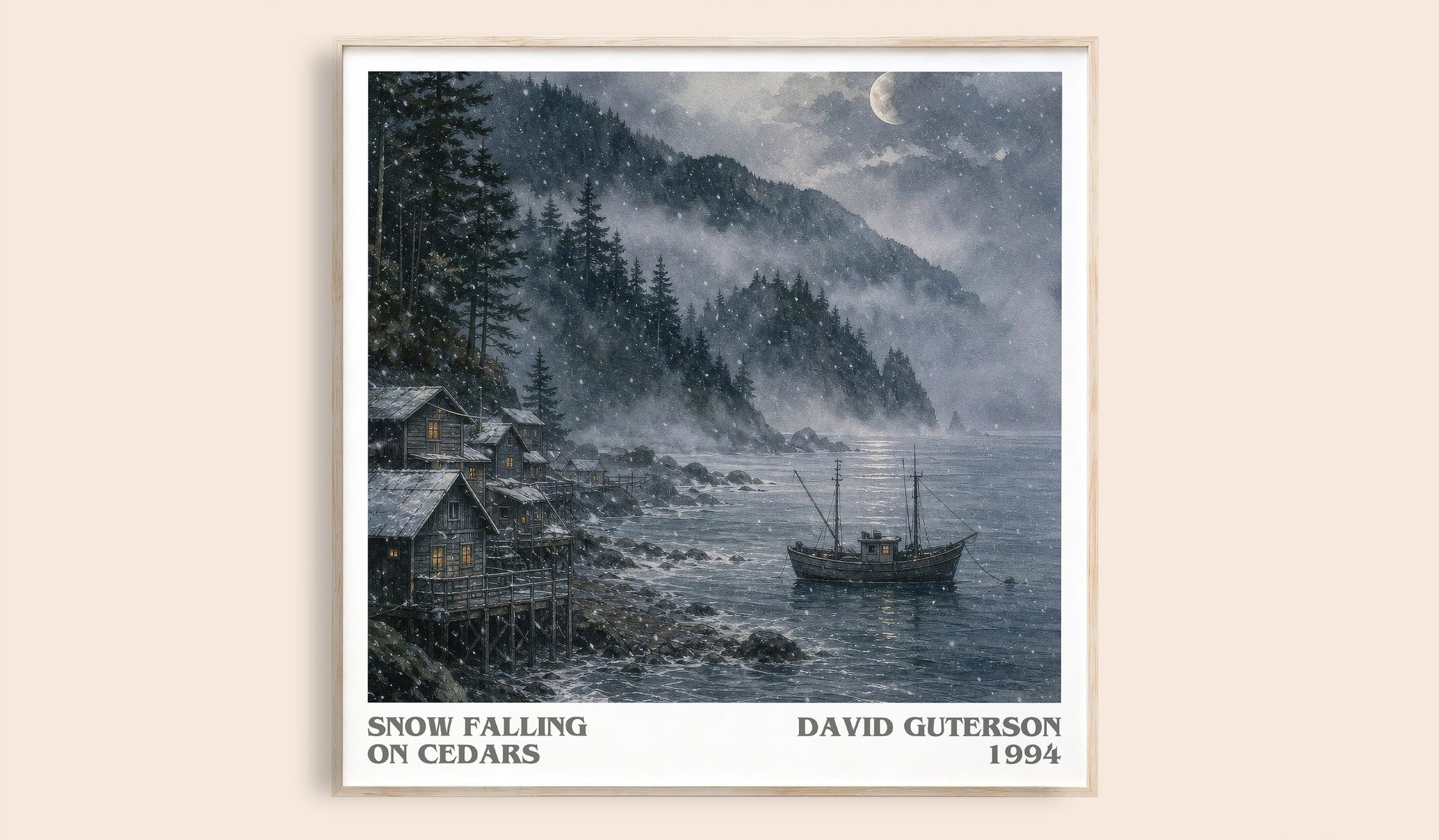 Snow Falling on Cedars Literary Art Print by David Guterson