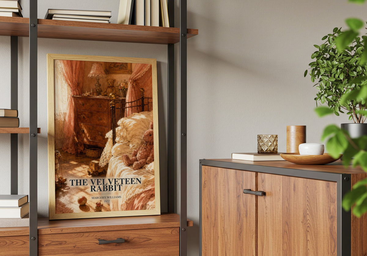 The Velveteen Rabbit book watercolour illustration paper finish options – matte satin gloss