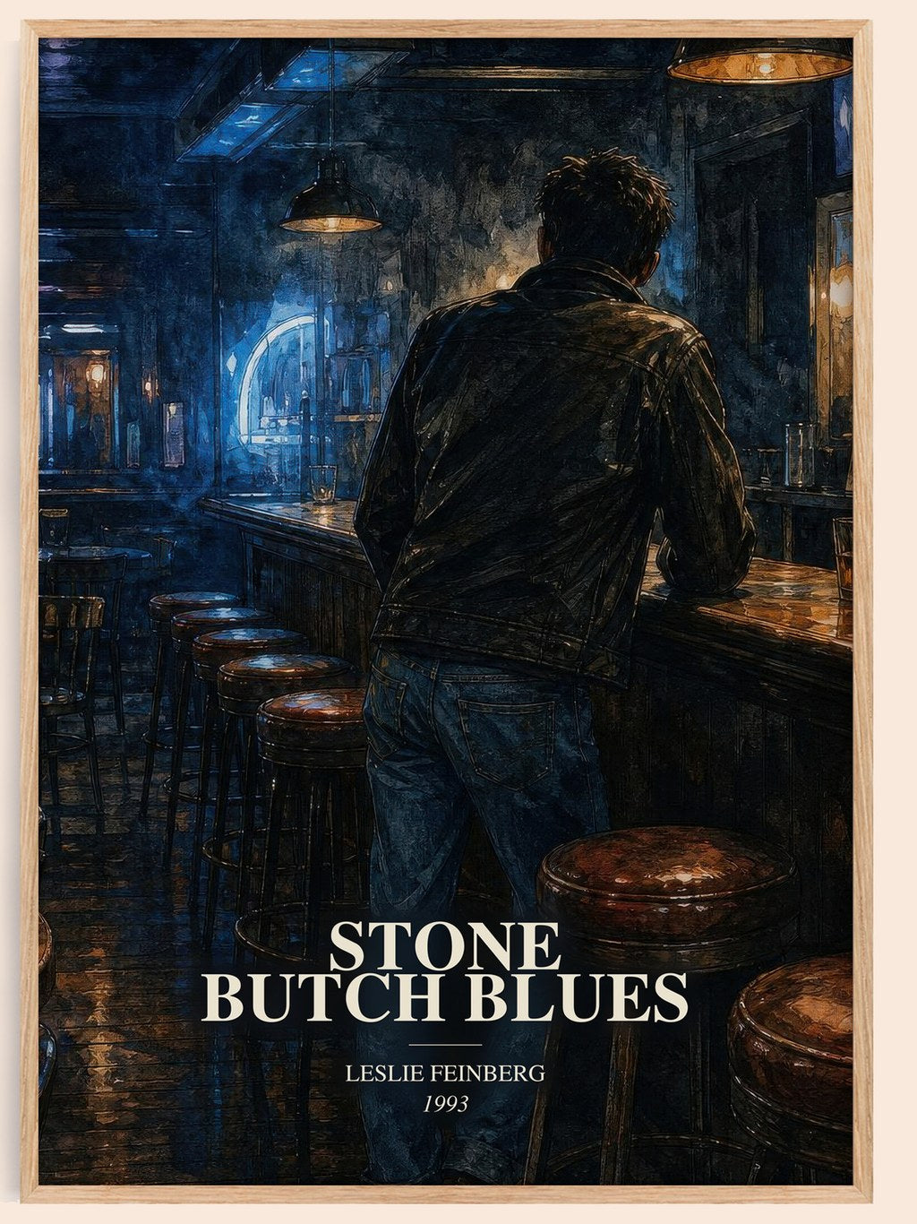 Stone Butch Blues watercolour book poster by Leslie Feinberg – framed literary art print